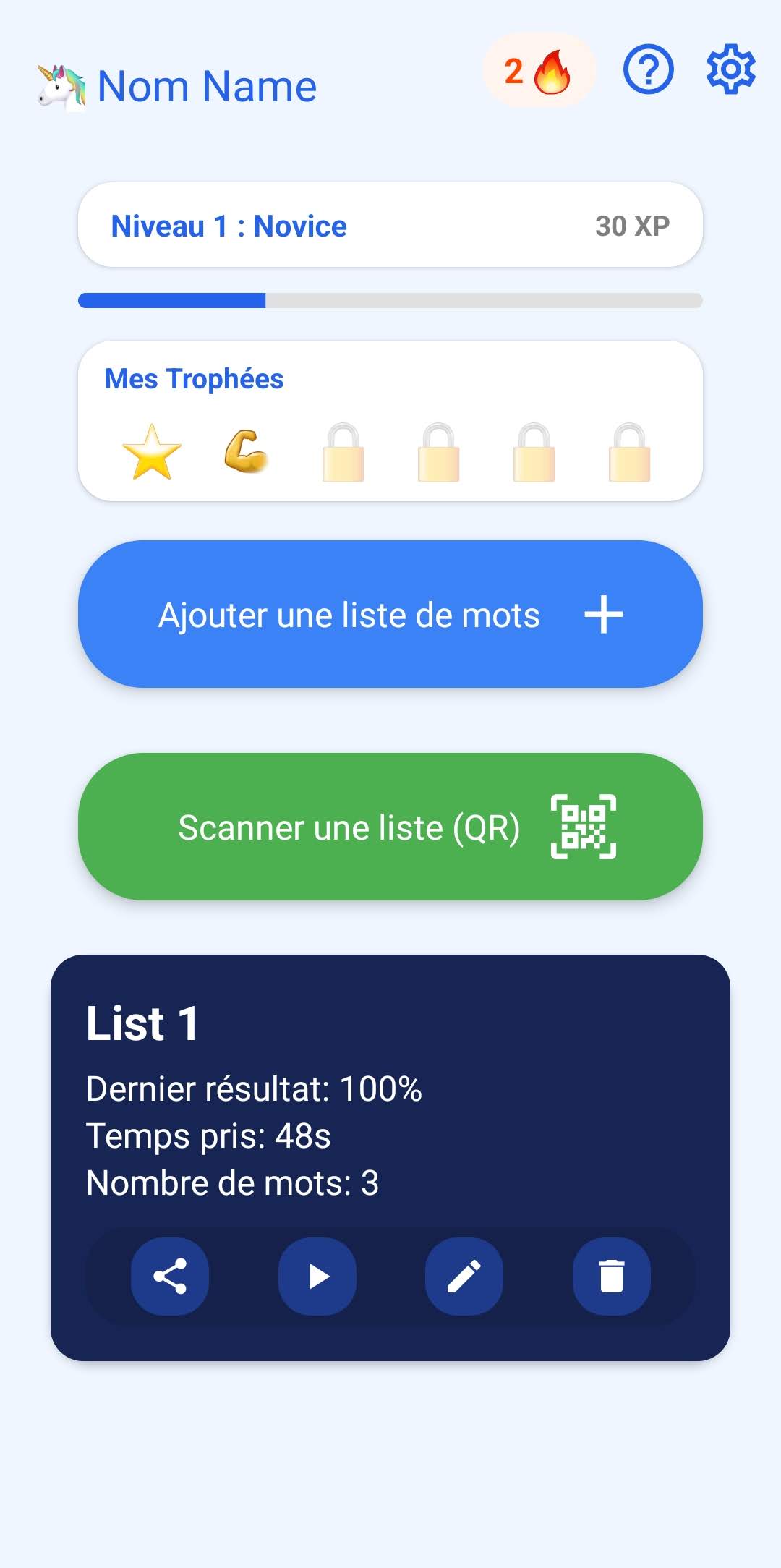 Créer une liste